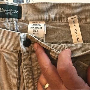 EDDIE BAUER tan corduroy jeans original fit 35x32